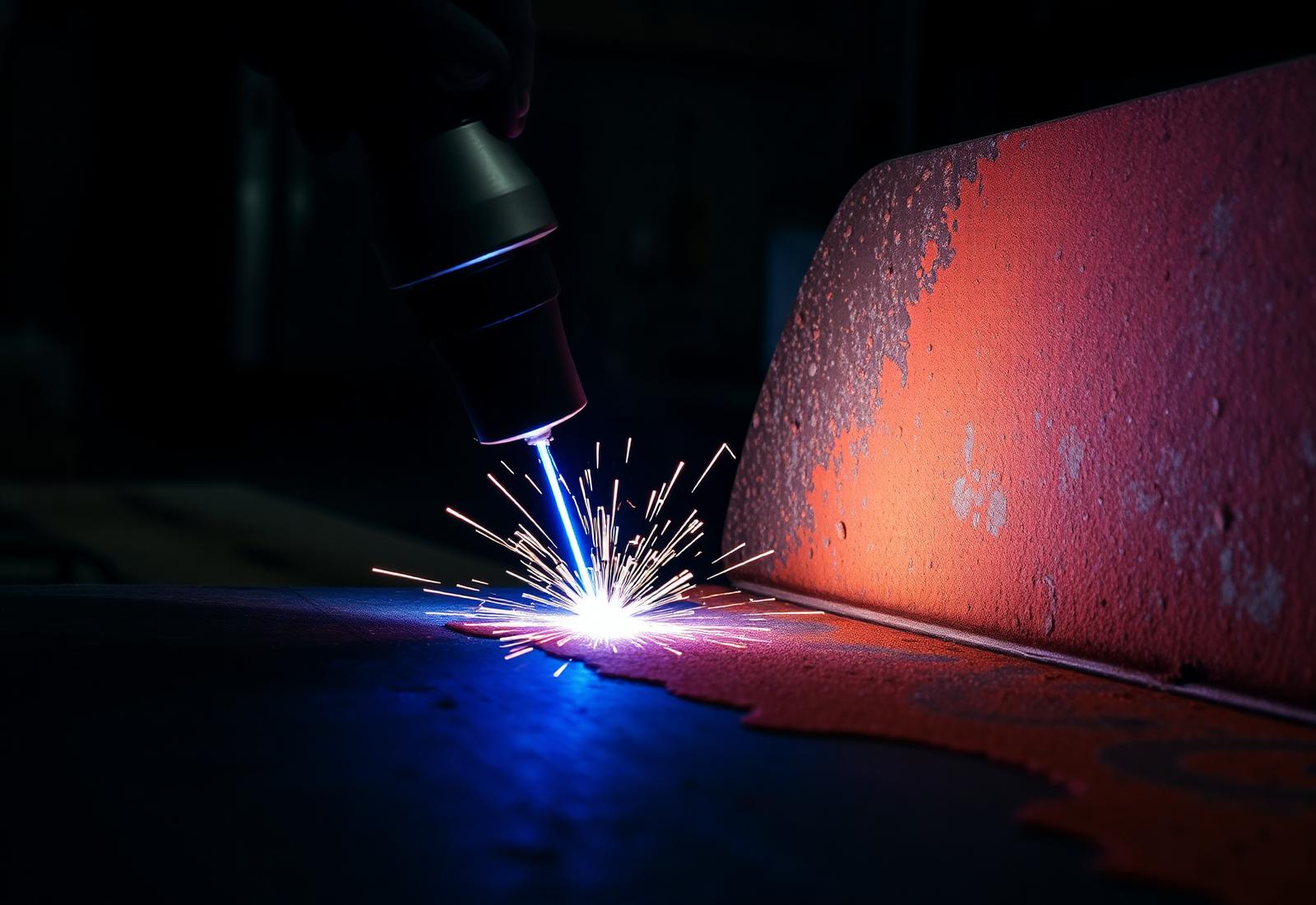 Laserreiniging van metaal met een professionele laserreiniger
